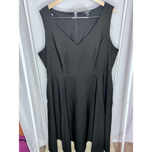 Torrid Dresses & Skirts - Torrid Black Sleeveless V Neck Elegant Fit and Flare A-Line Mini Dress